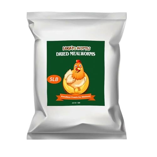5lbs Dried Mealworms for Chickens Duck High Protein Birds Treat | Hand Inspected Poultry Feed, Wild Birds and Chicken Treats, Laying Hens & Bluebirds Food, Worms Fed a Clean Natural Diet - size: 80 Fl Oz (Pack of 1), style: Mealworms
