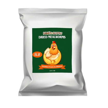 5lbs Dried Mealworms for Chickens Duck High Protein Birds Treat | Hand Inspected Poultry Feed, Wild Birds and Chicken Treats, Laying Hens & Bluebirds Food, Worms Fed a Clean Natural Diet - size: 80 Fl Oz (Pack of 1), style: Mealworms