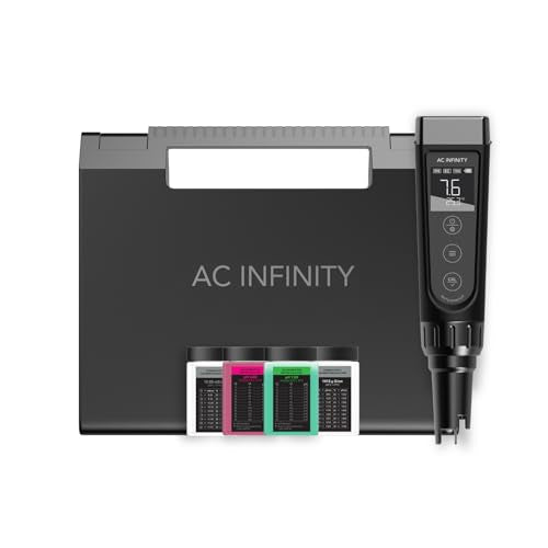 AC Infinity Hydroponic Meter PRO Kit, High Precision Digital pH Pen | ±0.01 pH Accuracy and Interchangeable Probe, All-in-One Temp Salinity EC TDS pH Meter, Water Hydroponic Gardens Aquariums - size: Hydroponic Meter PRO Kit
