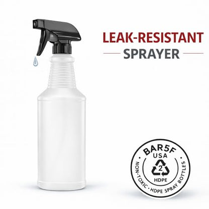 Bar5F 16 oz Spray Bottle Fine Mist and Spray- BPA-Free, Multipurpose | B5F Bottle System, Perfect for Light Cleaning, Gardening, Hydrogen Peroxide, Rubbing Alcohol, Leak-Proof, USA - style: Black (2-Pack) 16-Ounce