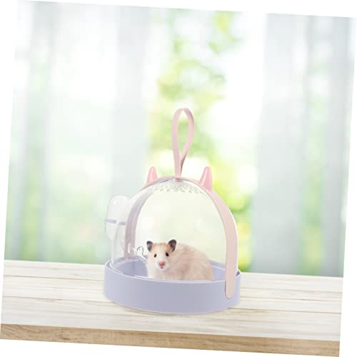 Angoily Outdoor Hamster Carrier Box Breathable Pet Cage for Travel Lightweight Design Water Bottle for Hamsters and Pets The Go - color: Purple
