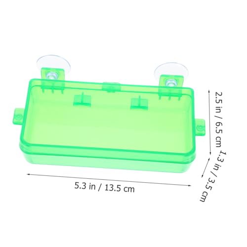 Toddmomy Reptile Feeding Trough Water Dish Suction Cup Food Bowl for Lizards Snakes Chameleons Interlocking Feeding Tray for Reptile Tank Accessories - color: Light Green, size: 13.50X6.50X3.50CM