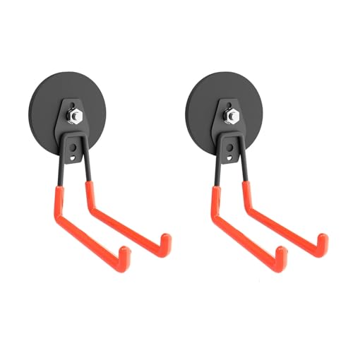 Heavy Duty Large Magnetic Hooks, Strong Magnet Hooks for Garden Tools,Hose,Straps,Steel Pegboard,Workshop,Anti-Scratch Extra Strong Magnetic Hook,Magnetic Cable and Tool Holder(2 Pack) - style: Large L/2 pack 26-130lbs