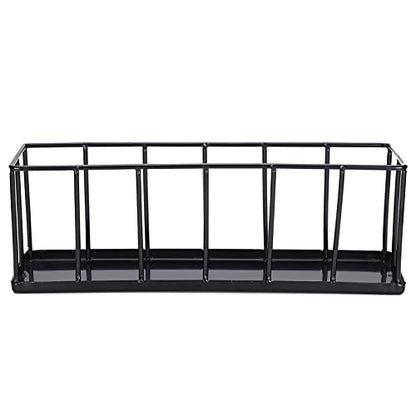 Omabeta Stainless Steel Tortoise Feeder Multifunctional Food Dispenser for Reptiles 30x10x8cm Easy Clean and Safe Feeding (Black)