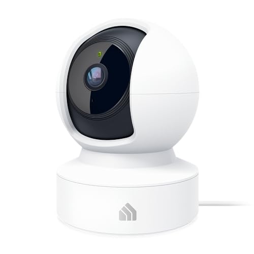 Kasa 2K+ Indoor Pan/Tilt Wired Security Camera, Baby & Pet Monitor, KC410S | Motion Detection & Tracking, 2-Way Audio, Night Vision, Subscription-Free Local Storage or Optional Cloud - color: White, size: 1 Count (Pack of 1), style: New 2K QHD