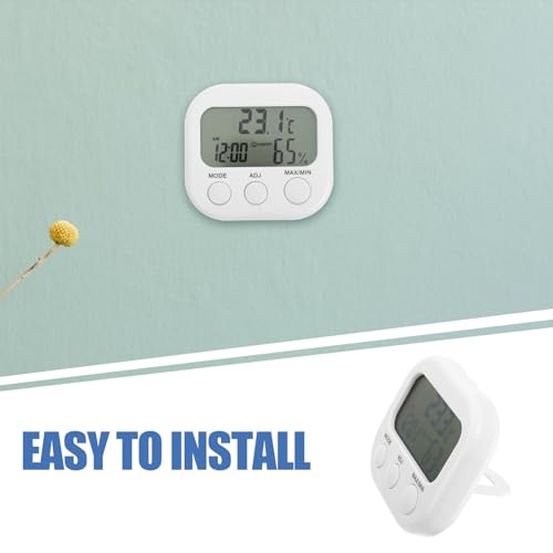 OSALADI Digital Fish Tank Thermometer with Large Display Indoor Outdoor Temperature Humidity Monitor for Reptiles and Aquariums Tabletop Stand Design Portable Multi-use Measuring Device