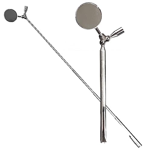2-in-1 Telescopic Insp Mirror Magnet Pickup 2-Pack | Extend And Pivot To View Confined Areas With Magnetic Retrieval - color: Magnet / Mirror