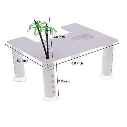 Floating Turtle Basking Platform, Turtle Pier Resting Basking Platform Tortoise Ramp Reptile Ladder Terrace with Feeding Box, Fish Tank Aquarium Floating Climbing Island Dock