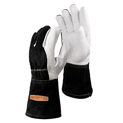 YESWELDER Premium Goatskin TIG Welding Gloves | Top Grain Leather | High Dexterity | True - Fit-Large - size: Large (Pack of 1)