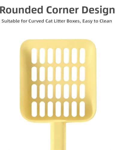2 in 1 Cat Litter Scoop with Holder Stand Cat Stuff Cat Scooper for Litter Box Cat Accessories Cat Supplies Kitty Yellow - color: L-Yello