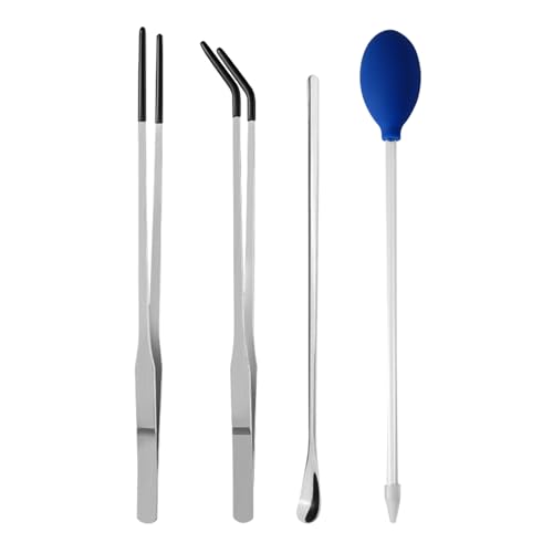 Reptiles Feeding Tongs Clamp Long Nonslip Coated Stainless Steel for Safe Pet Food Handling Pet Feeding Spoon - color: Feeding tweezers primary color