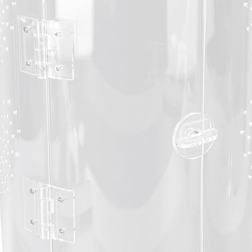 Fockety Tall Arboreal Tarantula Enclosure, Acrylic Reptile Terrarium with Front Opening Door for Jumping Spiders Lizards Snails, 6 x 6 x 12in, 360 Degree Visibility, Secure Latch Design