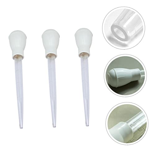 VANZACK 3pcs Aquarium Clean Pipettes Gravel Cleaning Tool for Fish Tank Water Change Safe Feces Easy for Sea Creature Feeding - color: White
