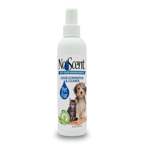 No Scent Pet Fur Odor Spray & Rinseless Cleaner for Dog, Cat, Hamster, Small Animal & Furry Pets (8 Fl Oz / 237 mL) - size: 8 Fl Oz (Pack of 1)