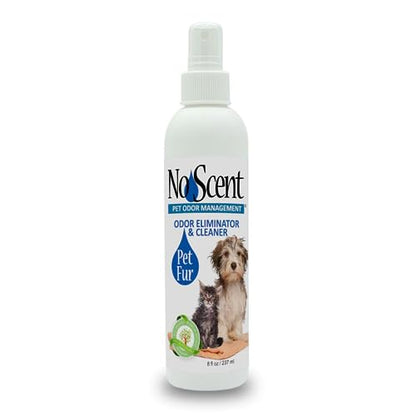 No Scent Pet Fur Odor Spray & Rinseless Cleaner for Dog, Cat, Hamster, Small Animal & Furry Pets (8 Fl Oz / 237 mL) - size: 8 Fl Oz (Pack of 1)