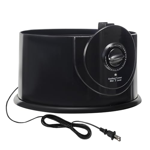 COOSPIDER Base CRH-380B Reptile Humidifier, Reptile Fogger Tank Humidifier Accessories, Reptile Misting System Replacement for Reptiles Amphibians Herps Vivarium - color: 380B-Black-Base