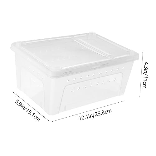 Hemoton 1pc Crested Gecko Tank Accessories Plastic Reptile Case Special Feeding Door for Reptile Supplies