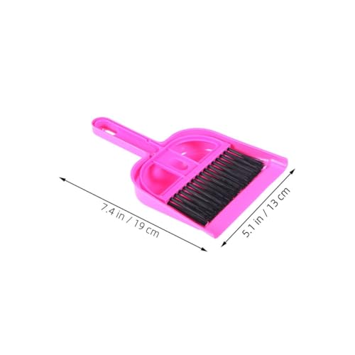 10pcs Mini Pet Broom and Dustpan Set for Small Animal Cage Cleaning, Reptile and Chinchilla Waste Cleaning Tool, Bright Pink and Blue for Hamster, Hedgehog, Rabbit Maintenance