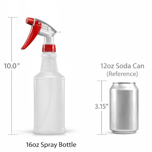 Bar5F Plastic Spray Bottles, 16 Oz, Pack of 4 (Red) | 2 Pack, All-Purpose, Empty for Chemical and Cleaning Solutions, Adjustable Head Sprayer Fine to Stream - size: Pack of 4 (Red)