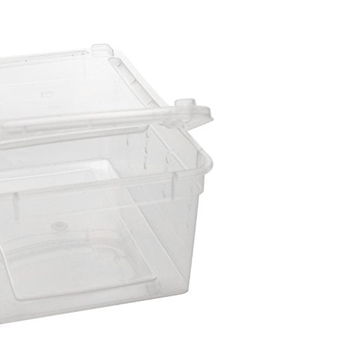 OMEM Portable Reptile Terrarium Habitat for Mini Pet Houses Breathable Holes Stackable Container (2PCS-XS) | Mini Pet Houses, Breathable Holes, Stackable Container - size: 2PCS-Clear-XS