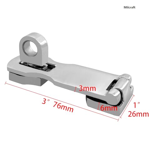 Marine Grade Stainless Steel Heavy Duty Door Hasp with Turning Padlock Eye Mount