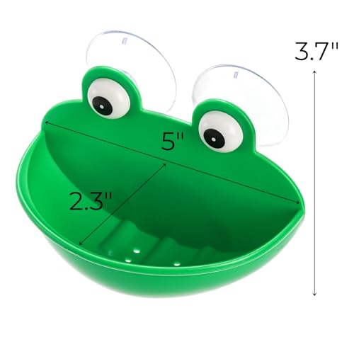 Hiceeden 4 Pack Frog Habitat with Suction Cup, Cute Frogs Fish Tank Decor, Plastic Soup Dish, Tree Frog Aquarium Terrarium Accessories for Toad, Tadpole
