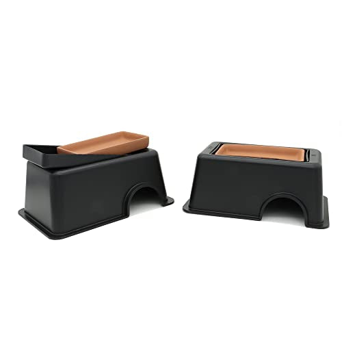 2 Pcs Small Reptile Hide Box Humidifier Caves Water Supply Hideout | with Sink Basin, for Lizards, Gecko, Snake - size: 2 pcs