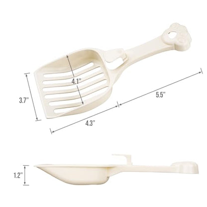 Depets Cat Litter Scoop, Litter Scoop with Wide Slats, Kitty Litter Scooper for Pine Pellets, Durable Plastic Litter Sifter Scoop - Designed for Easy Sifting, Milky White | Litter Scoop with Wide Slats, Durable Plastic Litter Sifter Scoop - Designed for E