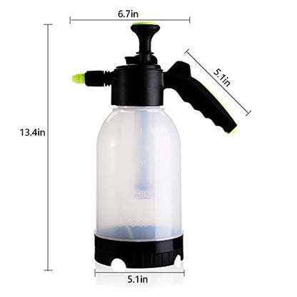 2 Pack 0.5 Gallon Hand held Garden Sprayer Pump Pressure Water Sprayers, Multi-Purpose Hand Sprayer for Lawn, Garden, Safety Valve Adjustable Nozzle