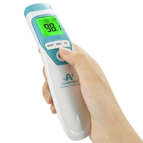 Hospital Medical Grade Non-Contact Forehead Thermometer | Fast, accurate no touch temporal thermometer for baby, adults, toddlers - color: White