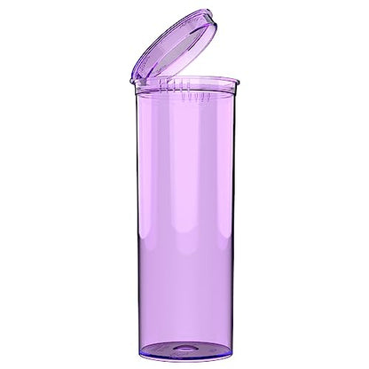 60 Dram CR Plastic Packaging Pop Top Containers - Child Resistant Travel Holder Vial Bottles - 75 qty (Translucent Purple) - color: Translucent Purple