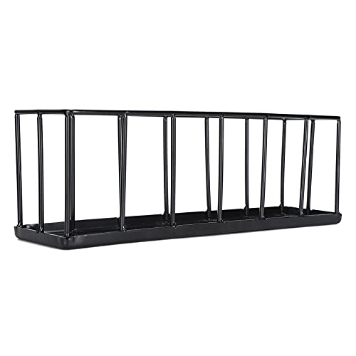 Omabeta Stainless Steel Tortoise Feeder Multifunctional Food Dispenser for Reptiles 30x10x8cm Easy Clean and Safe Feeding (Black)