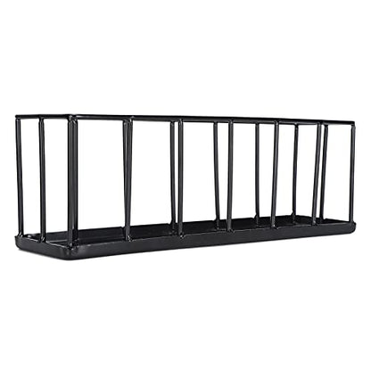 Omabeta Stainless Steel Tortoise Feeder Multifunctional Food Dispenser for Reptiles 30x10x8cm Easy Clean and Safe Feeding (Black)