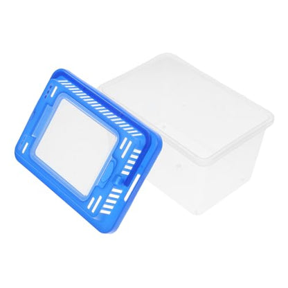 Portable Fish Tank with Lid Clear Durable Plastic Aquarium for Goldfish Turtles Reptiles Pet Habitat with Handle Versatile Transport Box for Pets