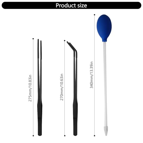 Reptiles Feeding Tongs Clamp Long Nonslip Coated Stainless Steel for Safe Pet Food Handling Pet Feeding Spoon - color: Feeding tweezers primary color
