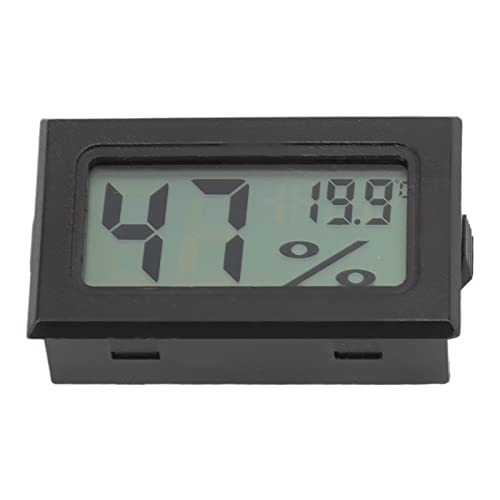 Digital Thermometer Hygrometer, High Accuracy Fast Refresh LCD Humidity Temperature Monitor for Cigar Humidor Reptile Tank Plastic Mini 1 Pack