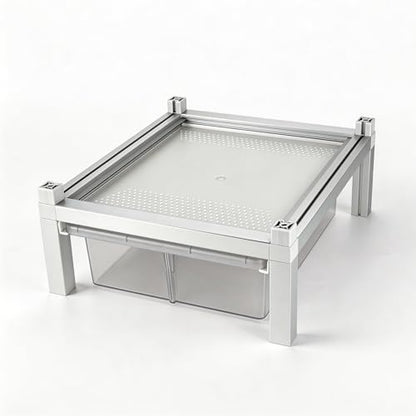 13x10x4 Stackable Reptile Rack Expansion Unit PE Drawer Ventilated Lid | Modular stackable reptile rack expansion 13x10x4, PE sliding drawer, ventilated lid, fits gecko snake ground reptile habitat - size: 13x10x4-add