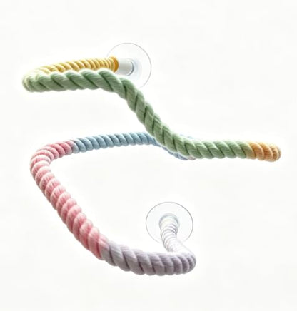 Gradient Cotton Rope Bendable Climbing Vine with Suction Cups, Flexible Twisted Bird Perch & Reptile Decor for Parakeet Cockatiel Parrot Ball Python Corn Snake Lizard Gecko
