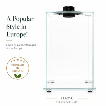 Bioloark BIO Bottle Large Glass Terrarium with LED Grow Light, Professional Tall Moss Terrarium with Adjustable Ventilation, Low-Iron Glass for Moss, Succulents FD-250 (10.6" x 10.6" x 20") - color: FD-250 (10.6"X10.6"X20")