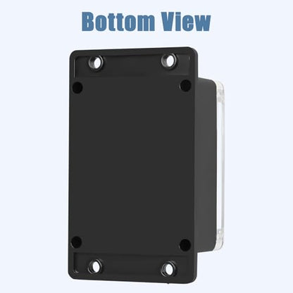 Project Box IP65 Waterproof ABS Plastic Electrical Junction Box with Clear Cover Enclosure with Fixed Ear, Black 4.5"x 3.5"x 2.1"(115x90x55mm)(Pack of 1) - color: 1 pack, size: 4.5"x 3.5"x 2.1"