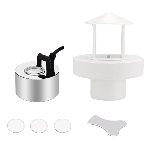 FITNATE 350ml/H Mist Maker, Stainless Steel Mist Maker Fogger for Water Fountain Pond Rockery, with Removable Splash Guard, Atomized Disc and Changing Tools | for Halloween and other decorations, Easy, Simple to Use