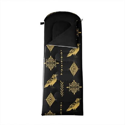 Erosebridal Sugar Skull Kids Sleeping Bag Southwestern Aztec Western Camping Blanket for Hiking Travel Hunting Sleep Bag - color: Black Yellow Gold 14