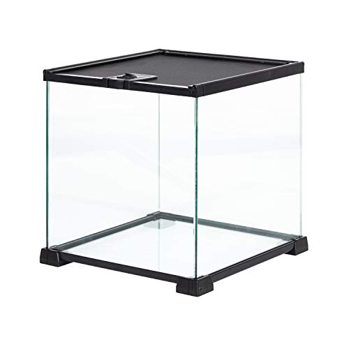 REPTIZOO Small Glass Tank 8 Gallon, Top Opening Terrarium 12" x 12" x 12" Leopard Gecko Tarantula Young Lizard Hermit Crab Frog Insects Breeding Tank - size: 12"W X 12"D X 12"H (8 Gallon)