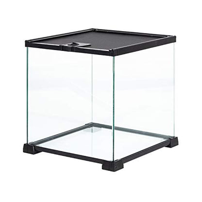 REPTIZOO Small Glass Tank 8 Gallon, Top Opening Terrarium 12" x 12" x 12" Leopard Gecko Tarantula Young Lizard Hermit Crab Frog Insects Breeding Tank - size: 12"W X 12"D X 12"H (8 Gallon)