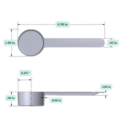18 mL (18 CC) Long Handle Plastic Measuring Spoon for Coffee, Protein Powder, Pet Food, Spices, Grains, Dry Goods – Food-Grade BPA-Free (Pack of 1) - size: 18 mL | 18 cc