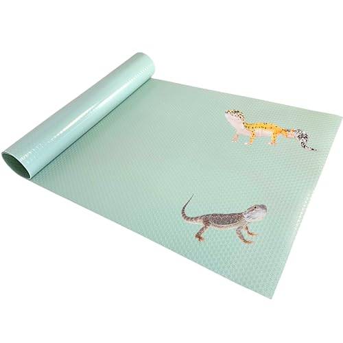 Tank Liner, 17.7" x 59", Bearded Dragon Gecko, Turquoise | Easily cut to fit 40 gallon tank, 20 gallon and more, Waterproof, Stain-Resistant, Terrarium Mat Substrate Carpet Bedding - color: Turquoise