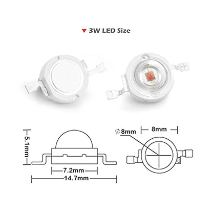 CHANZON 10 pcs High Power Led Chip on Board 3W Red | (400mA - 500mA / DC 2V - 2.4V / 3 Watt) Super Bright Intensity SMD COB Light Emitter Components Diode Bulb Bead DIY Lighting - color: E) Red