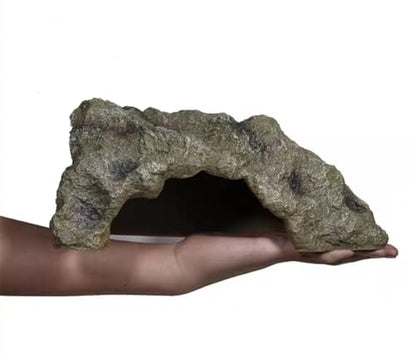 Reptile Simulation Rock Hideouts Cave Amphibian Hides Resin Habitat Decor Shelter for Gecko Leopard Lizards Toad Turtle (Large)
