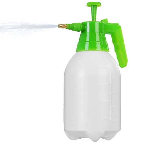 MaxWorks 51021 Hand Pump Sprayer Bottle 2L 0.5 Gal for Garden Indoor Outdoor Home with Adjustable Brass Nozzle of Mist Setting with Lock Switch - size: 2 Liters / Short Nozzle