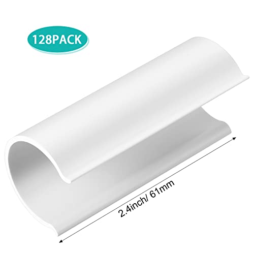 Jetec 128 Pieces PVC Pipe Clips Covers 2.4 Inches Long Greenhouse Clamps for Netting for Greenhouses Garden Shelters Bird Protection(For 1 Inch PVC Pipe,White) - color: White, size: For 1 Inch PVC Pipe